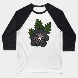 Single grey and mauve wild pansy flower illustration Baseball T-Shirt